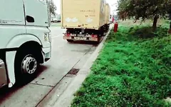 Slutboyben Cam4 Pornstar Exhibitionist Exposed at Cruising Truck Stop Blasting a Huge Cum Load
