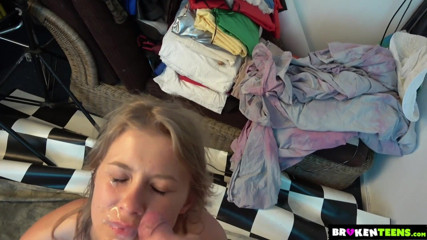 Broken teens: Lovely teen gets a good POV fuck and facial