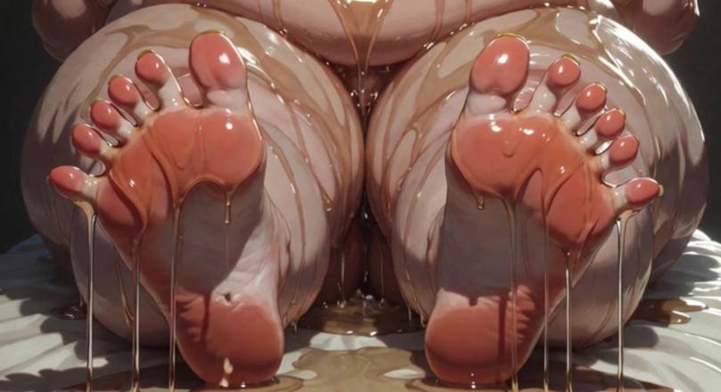 YOUR BEST FANTASY: Obese SSBBW Massaging Her Huge Oiled Feet - Close up Big...