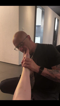Look How Devotedly He Cares for My Feet!