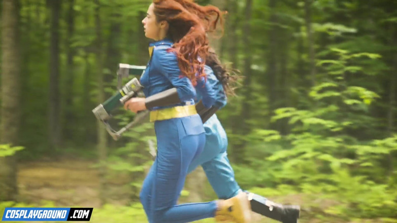 Cosplayground: 圣人猎人让奥黛丽里德在沉降掩体中射精 - 沉降色情角色扮演模仿