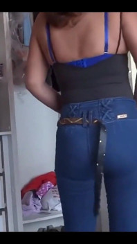 Stepson Enjoys 58yo Latina Stepmom, Big Ass in Jean, Blowjob, Fuck & Cumshot on Hairy Pussy
