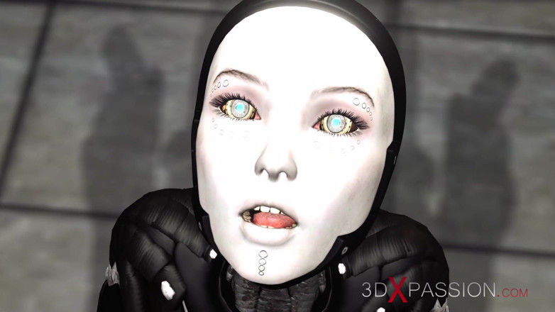 3dxpassion-transgender: Ficksystem in Area 51. Weibliche androidin fickt eine sexy blondine hart