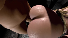 Dickgirl Ladyboy Is Fucking Girl Standing in Her Prison Cell thumbnail