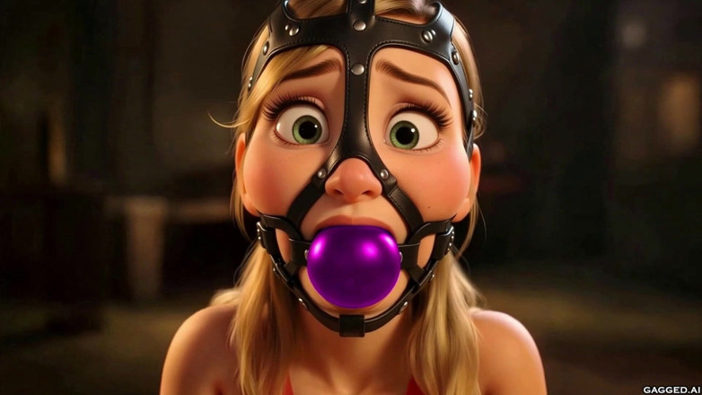 Gagged AI Cartoons: Olivia's Gag Ordeal