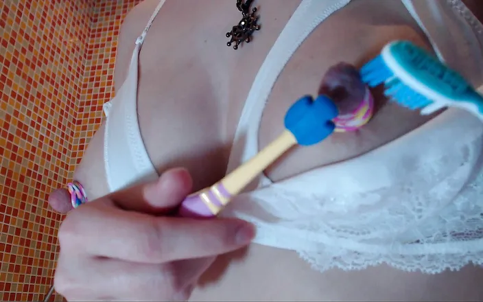 MyClearSky: Tickling my nipples with hard toothbrushes