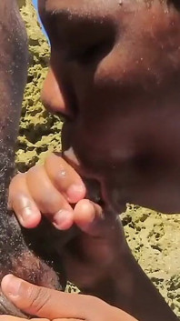 Ebony Teen Giving a Blowjob in Public
