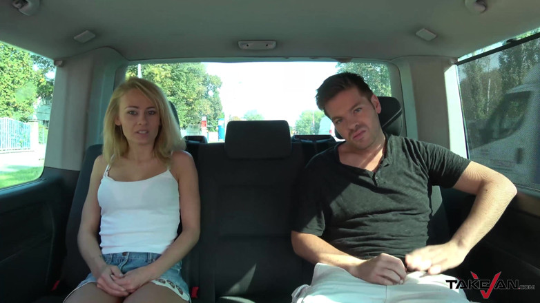 Take Van: English whore jump into car and had amazing sex
