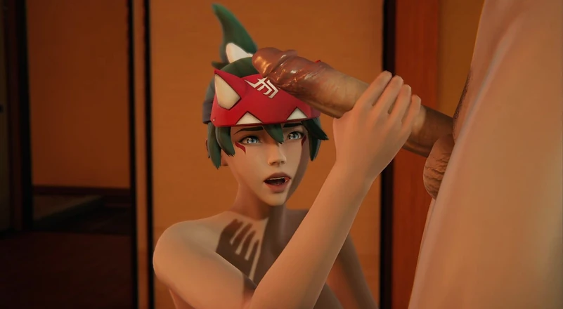 Erza6662: Overwatch XXX porrparodi - Kiriko blev knullad, animering (hård sex) (anime Hentai)