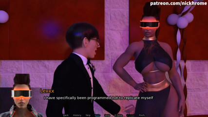 Visual Novels: Sexbot 81 - twee Tweelingen tegelijk neuken op een feestje