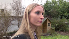 Nude in France: Gorgeous blonde with beautiful long hair gets banged by her...