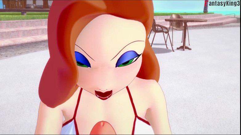 Fantasy king: ジェシカ・ラビットがビキニの視点でセックスする
