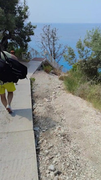 Wetting While Walking to the Beach Backstage