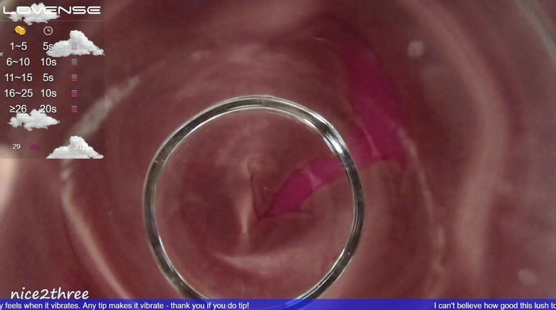 Nice2three2: Fat Glass Dildo Inside View