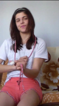 Skinny Teen Full Bladder Desperation on the Bed Trying to Pee