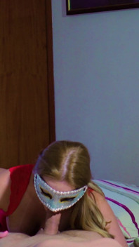 The Masked Blonde Sat and Rolled on My Cock Until She Got Cum on Her Face