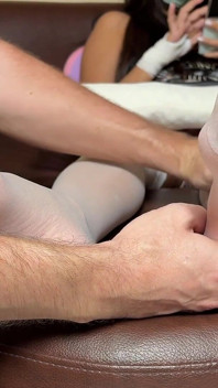 Nylon Foot Massage Pantyhose Mistress