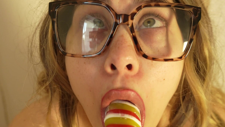 AmayaMori: Indian Stepsister Sucks Her Lollipop Ice Cream Like She's Sucking...