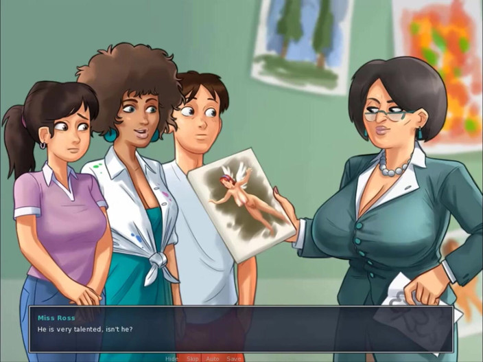 Cartoon Play: Summertime saga part 234 - small tits teacher