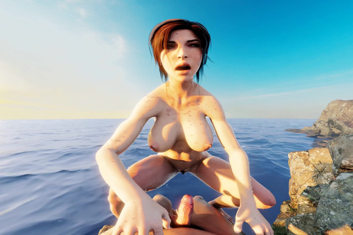 VReal_18K: Lara Croft passando seu adorável sotaque britânico ao ar livre...