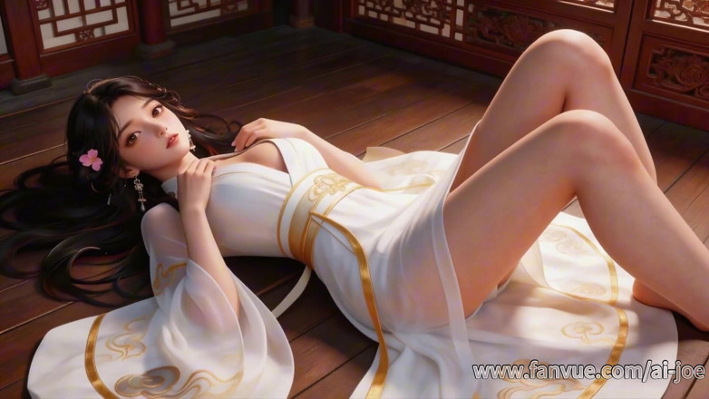 AI-JOE: Una ragazza cinese in costume antico, miglior pompino, 3p, e stimolazione...