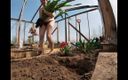 Hera Harding: Naked Greenhouse Worker Planting Cacti