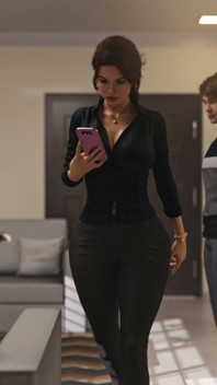 Being a Wife (v1.220p) - P9 - a esposa traidora trai o marido enquanto está em um telefonema e é pega por seu enteado