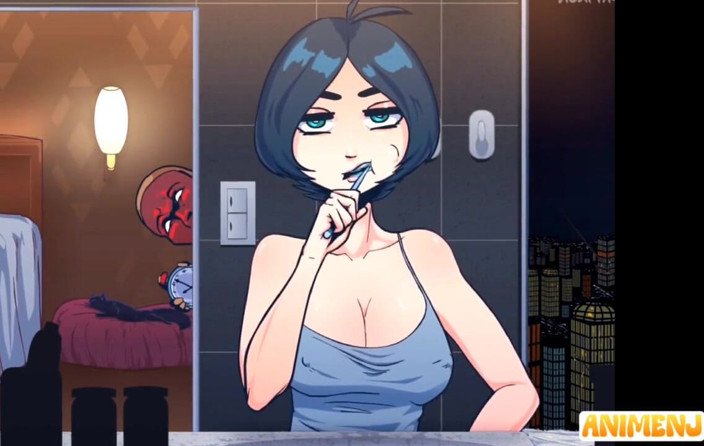 Animebdnj: 当时间停止时，短发女孩被颜射 高清