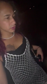 Horny Tranny on Night Walk