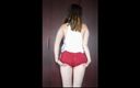 Eliza White: Amateur kont spreidt sexy sportbroek zonder ondergoed