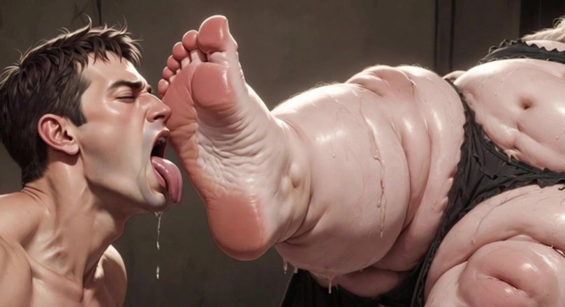 YOUR BEST FANTASY: Giant SSBBW Dominates Slave with Foot Licking - Big Feet Worship