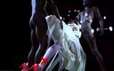 X Hentai: Два больших черных члена трахают телочку с большими сиськами - 3D-анимация 244