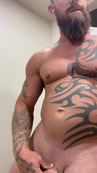Tattooed Viking Flexes While Stroking for You
