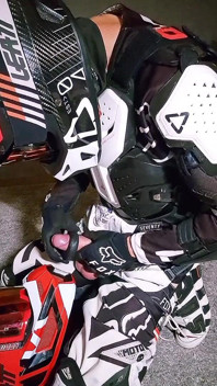 Horny Motocross Player Cumming on Boyfriend Helmet