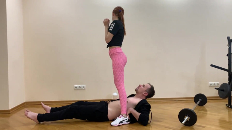 Petite Princesses Femdom: Sporty girl's sweaty ass worship and ass sniffing femdom
