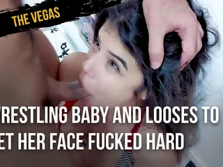 Selena Vega: Wrestling baby and looses to get her face fucked hard