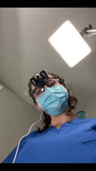 POV Dental Cavity and Filling No Numbing Loupes Blue Gloves and Scrubsnurse