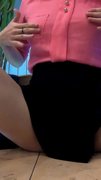 Hot Student in Short Skirt Fucks Her Pussy with Vibrator