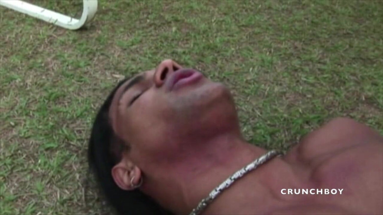 Latino Fucker: Blond twink used by top Latino in exhib outdoor place