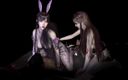 Soi Hentai: Două gagici frumoase pofticioase în costume - Animație 3D V573