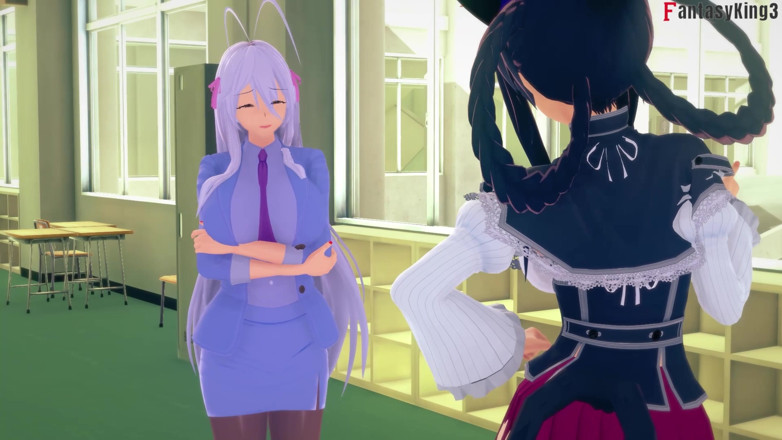 Fantasy king: Rossweisse casi me atrapa follando a Akeno - serie de locura...