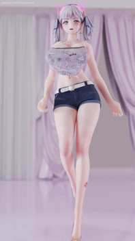 [mmd] Naruto tide Imashio aoa - Heart Qi b ultra shorts striptease în buzunarul buzunarului burtică