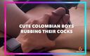 Perverts Lat: Sevimli Kolombiyalı erkekler yaraklarını ovuyor