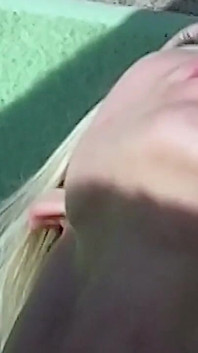 Outdoor dildo fuck for blonde