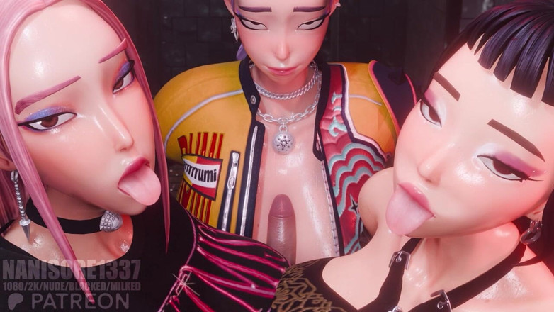 Nanisore1337: Rumi Mira Zoey Huntrix Triple Titjob 3D