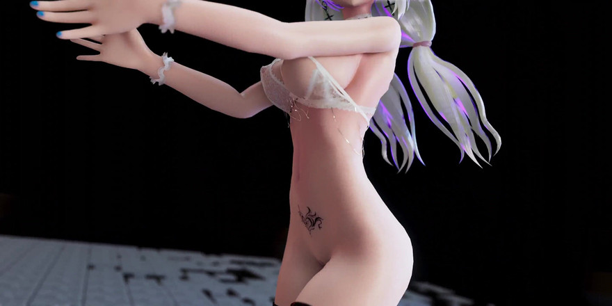 MikuMotion: [mmd] Pěkné tělo Černé punčochy; Bílé punčochy; Prádélko; Striptýz