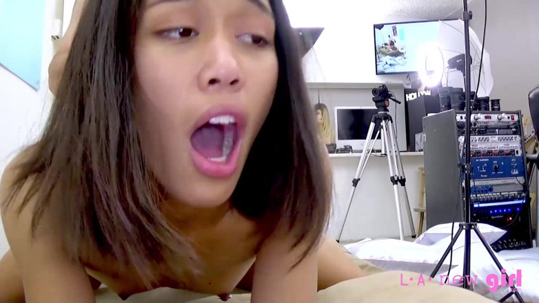 L.A. New Girl: Cue teen licks photographer's asshole and swallows his cum