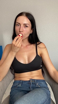 Teasing in Jeans,eating & Sucking Banana