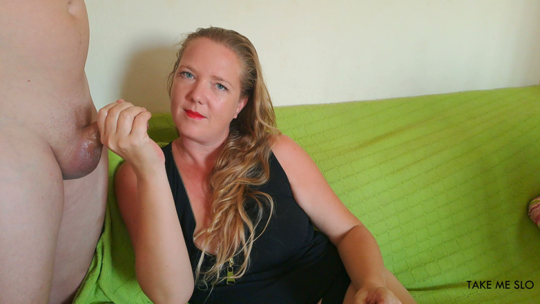 TakeMeSlo: Edging My Slave Hubby's Cock on Our Old Couch