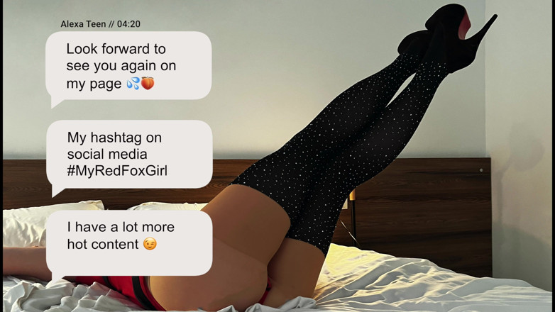 Myredfoxgirl: Seks panas dalam pakaian badan merah, stoking dan kasut tumit...
